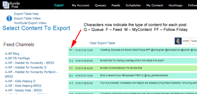 Export Table Content Markers
